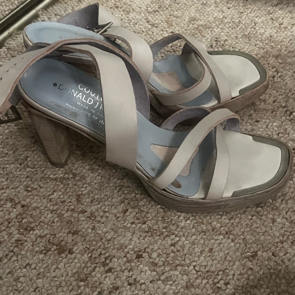 Donald J. Pliner Cream Heels with Elegant Straps